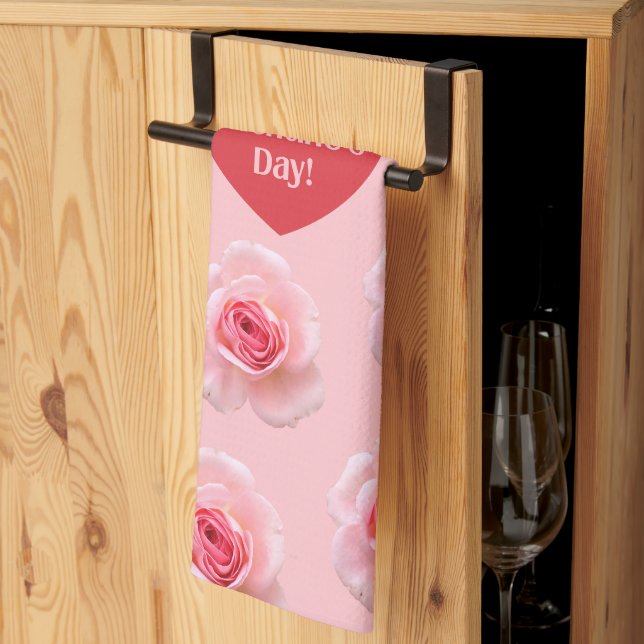 Pattern Happy Valentine`s Day 2024 Background    Tea Towel (Thirds Fold)