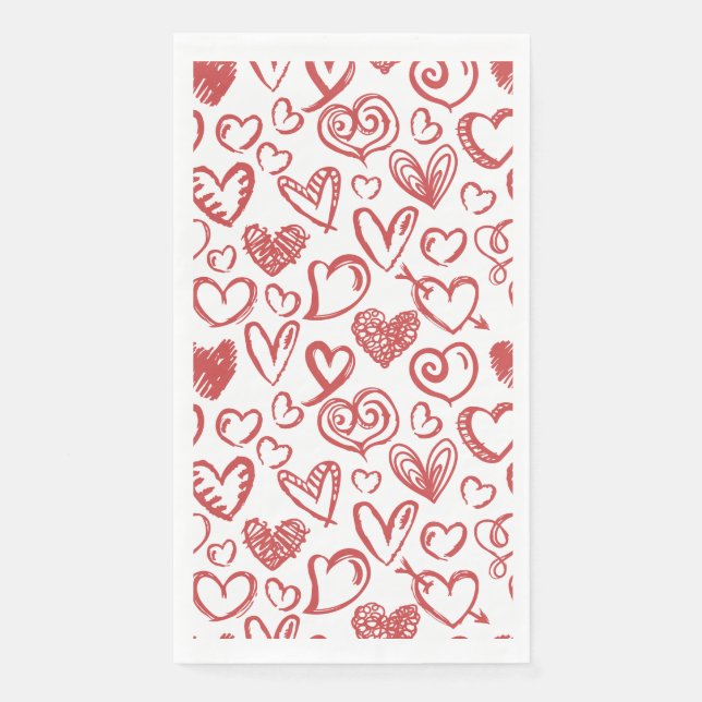 Pattern Heart Love Romance Valentine's Day Wedding Napkin (Front)