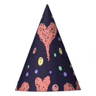 Pattern Hearts Colorful Girly Modern Cute Party Hat
