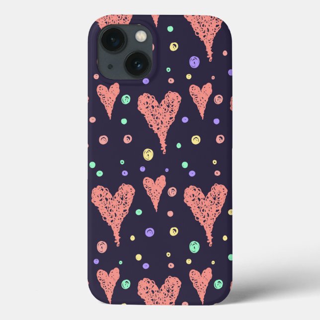Pattern Hearts Colourful Girly Modern Cute     Case-Mate iPhone Case (Back)