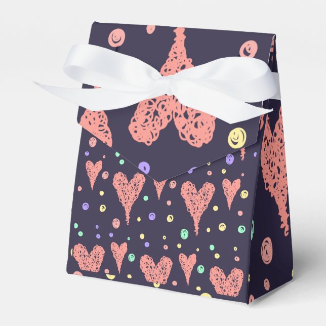 Pattern Hearts Colourful Girly Modern Cute     Favour Box (Front Side)