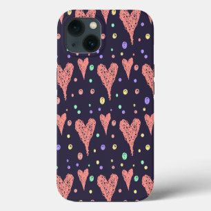 Pattern Hearts Colourful Girly Modern Cute iPhone 13 Case