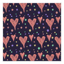 Pattern Hearts Colourful Girly Modern Cute  