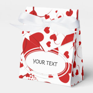 Pattern - Hearts for love red + your colour & text Favour Box
