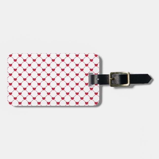 Pattern/Hearts Luggage Tag (Front Horizontal)
