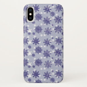 Pattern Holiday Blue Snowflake Winter Chic Case-Mate iPhone Case