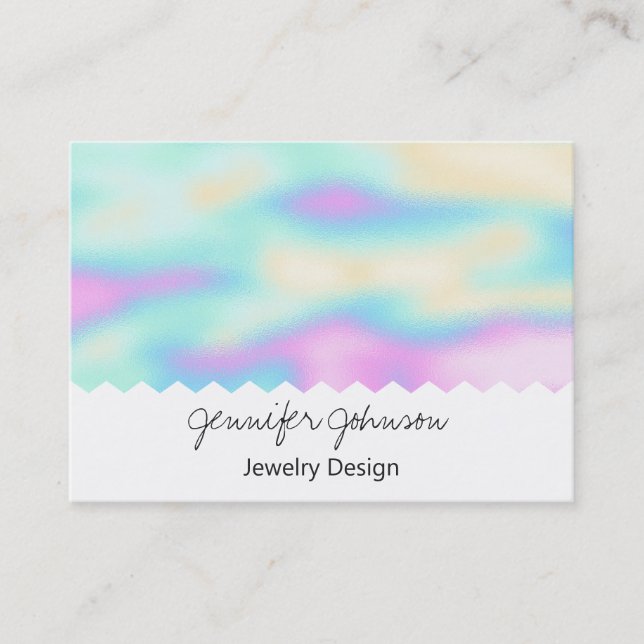 Pattern Holographic Jewellery Design Business Card (Front)