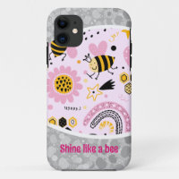 Pattern honey bee shapes iPhone Case