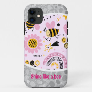 Pattern honey bee shapes iPhone Case