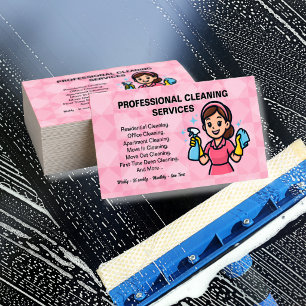 Pattern Housekeeper Cleaning Service Business Card