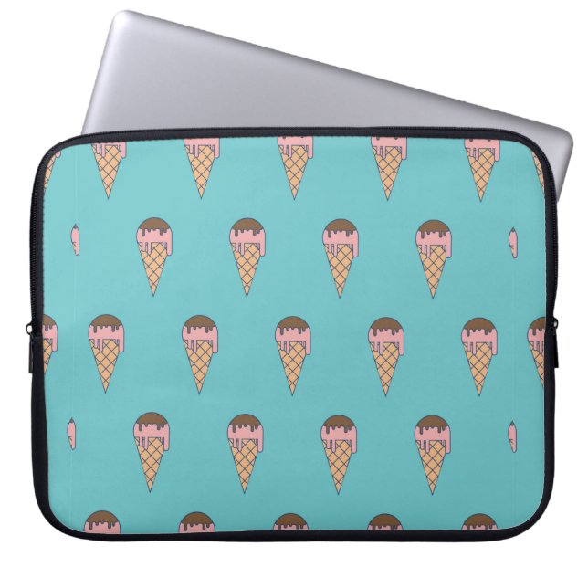 Pattern Ice cream on Pastel colour background, vin Laptop Sleeve (Front)