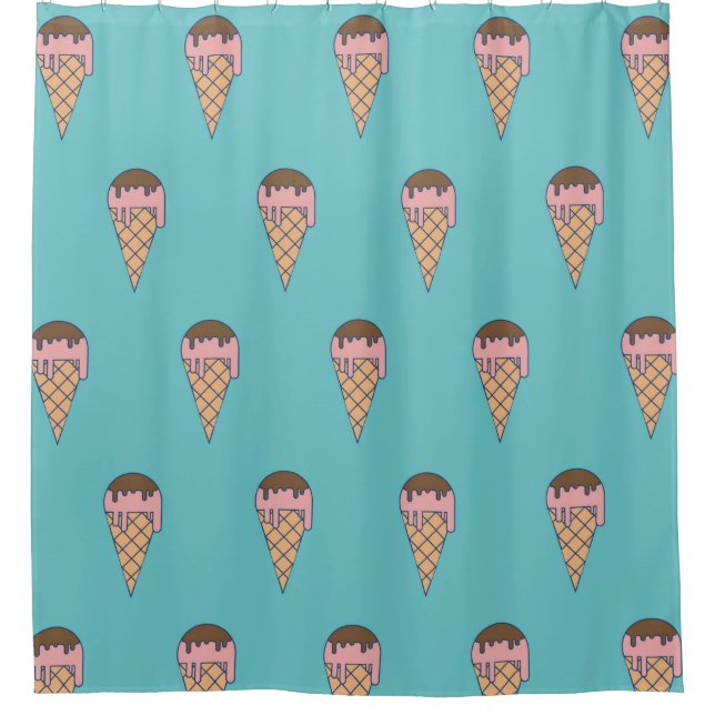 Pattern Ice cream on Pastel colour background, vin Shower Curtain (Front)