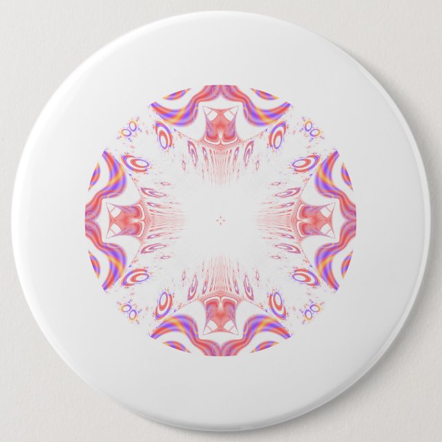 Pattern in Red, Orange and Purple. 6 Cm Round Badge (Front)