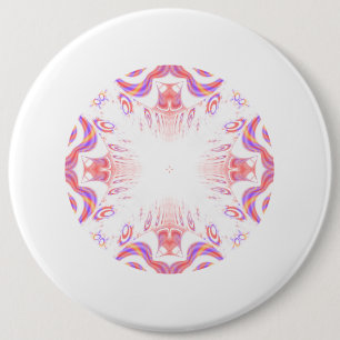 Pattern in Red, Orange and Purple. 6 Cm Round Badge