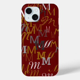 pattern initial name iPhone 15 case