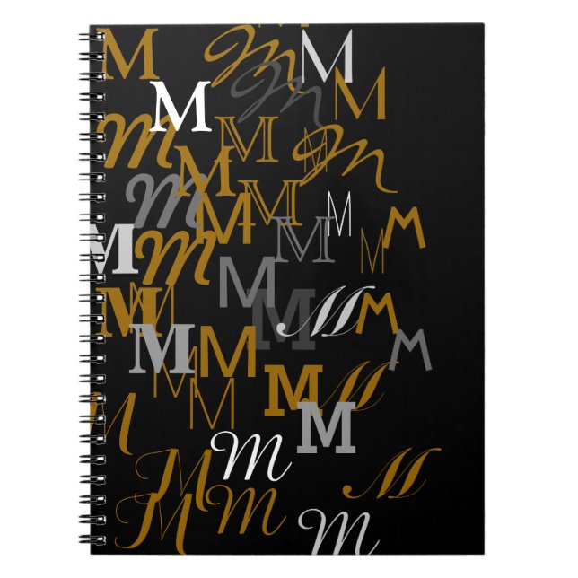 pattern initial name spiral notebook (Front)
