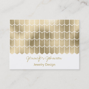 Pattern Jewellery Design Gold Foil Business Card
