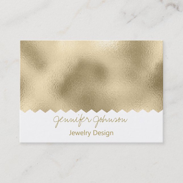 Pattern Jewellery Design Gold Foil Business Card (Front)