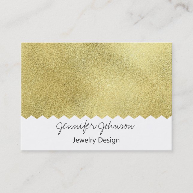 Pattern Jewellery Design Gold Glitter Business Card (Front)
