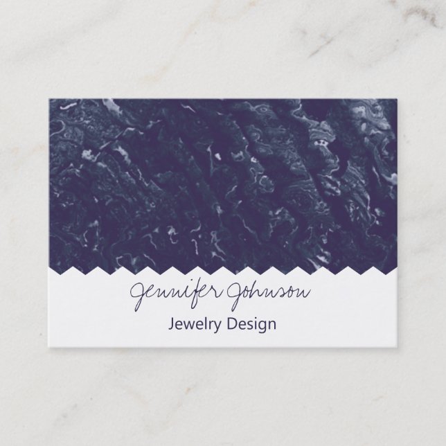 Pattern Jewellery Design Marble Business Card (Front)