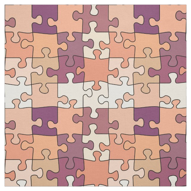 Pattern jigsaw puzzle 70s colours fabric (Swatch)
