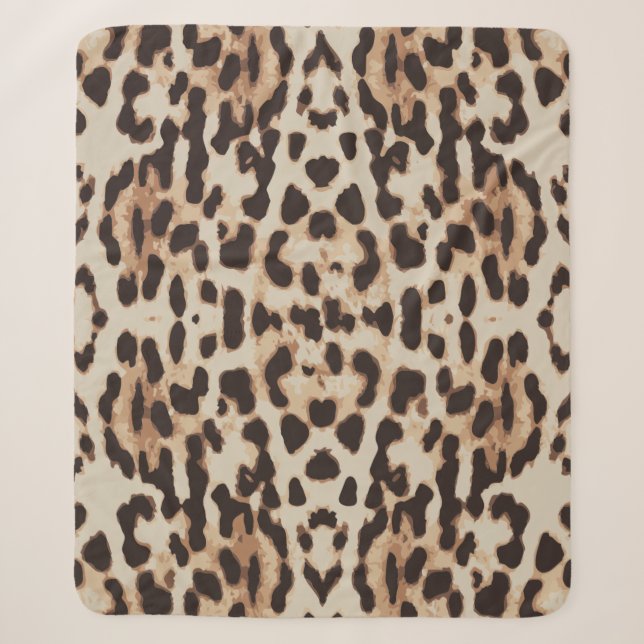 Pattern leopard skin background sherpa blanket (Front)