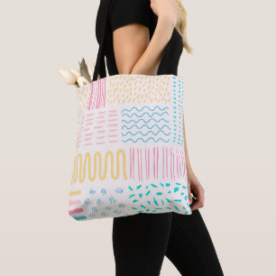 Pattern lines tote bag