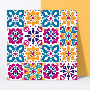 Pattern  Mexican Papel Picado Multicolor  Tile
