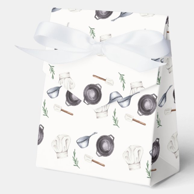 Pattern Minimalist Modern Little Chef Baby Shower  Favour Box (Front)