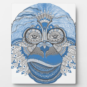 pattern monkey new year s eve plaque