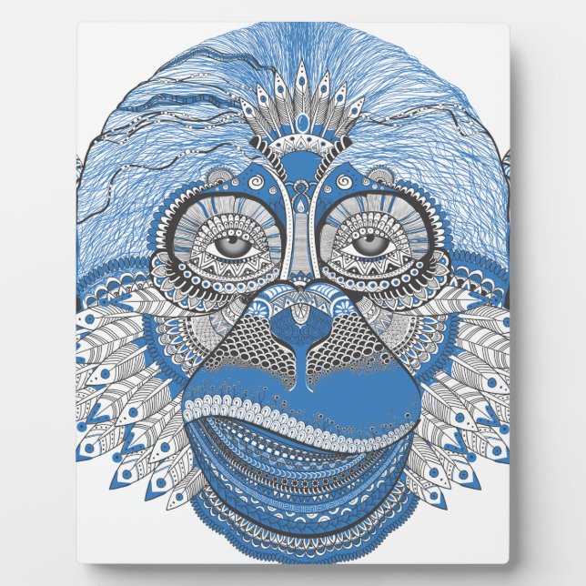 pattern monkey new year s eve plaque (Front)
