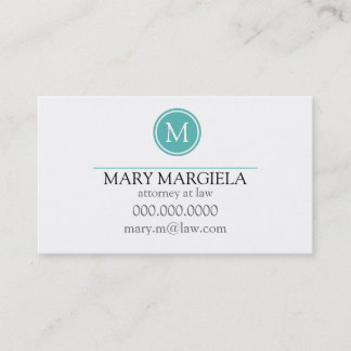 Pattern Monogram Business Card Blue)