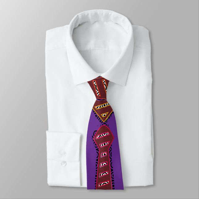 Pattern Novelty Purple  Tie (Tied)