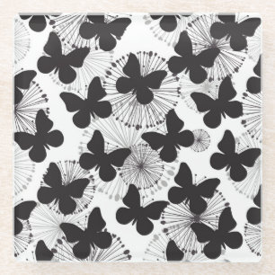 pattern of a butterfly glass coaster