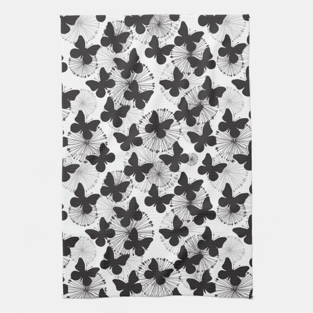 pattern of a butterfly tea towel (Vertical)