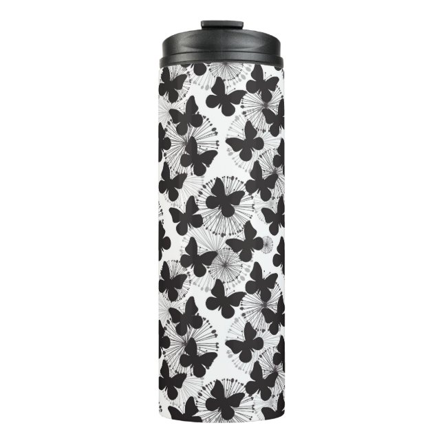 pattern of a butterfly thermal tumbler (Front)