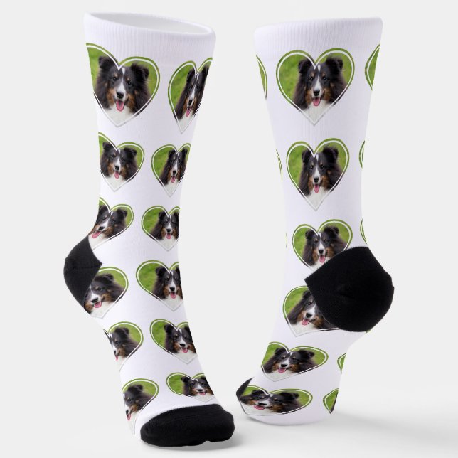 Pattern Of A Heart Shape Custom Photo Template Socks (Angled)