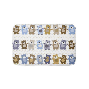 pattern of a toy teddy bear bath mat