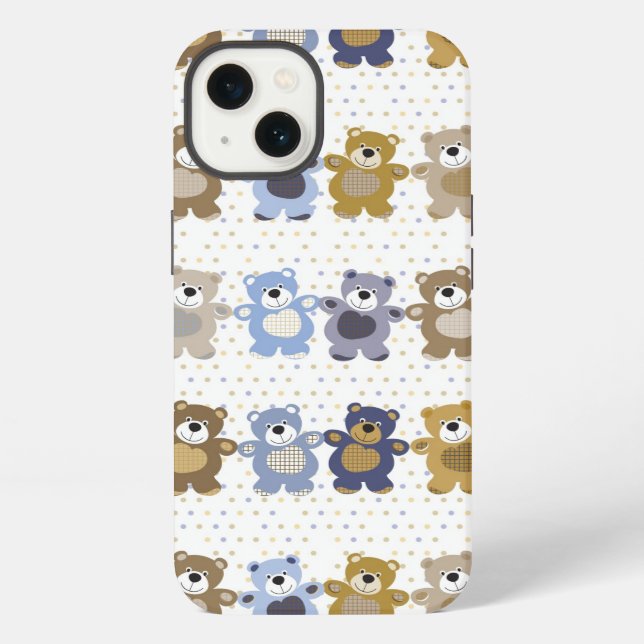 pattern of a toy teddy bear iPhone case (Back)