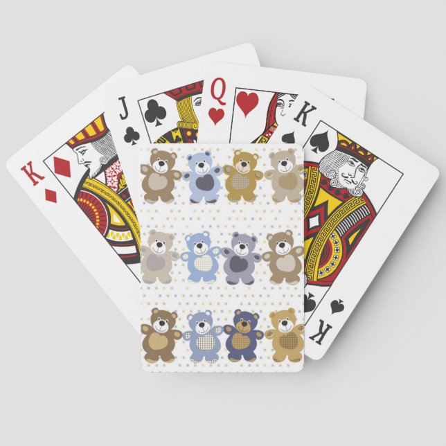 pattern of a toy teddy bear playing cards (Back)