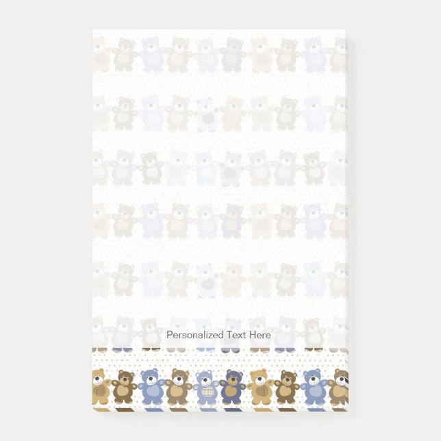 pattern of a toy teddy bear post-it notes (Front)