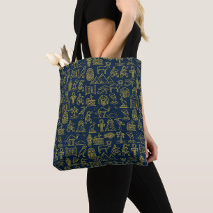 pattern of ancient Egyptian letters is repeated Tote Bag