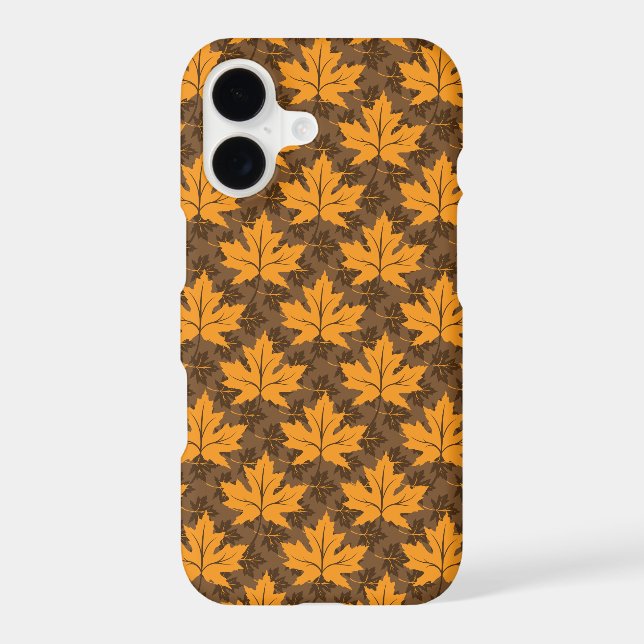Pattern of autumn orange brown maple leaves (Back)