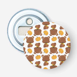Pattern Of Bears, Cute Bears, Fall, Pumpkins Bottle Opener