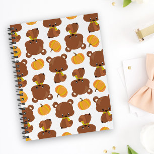 Pattern Of Bears, Cute Bears, Fall, Pumpkins Planner