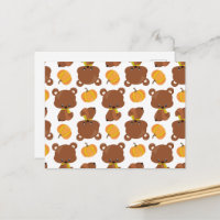 Pattern Of Bears, Cute Bears, Fall, Pumpkins