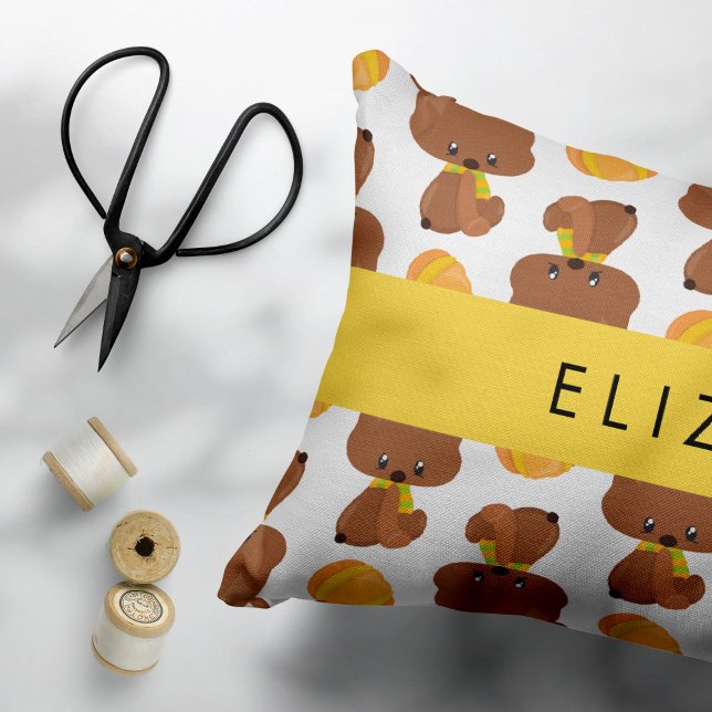 Pattern Of Bears, Cute Bears, Pumpkin, Your Name Pillowcase (Creator Uploaded)