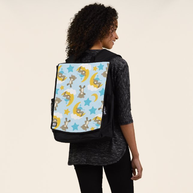 Pattern Of Bears, Cute Bears, Teddy Bears, Stars Backpack (Worn)