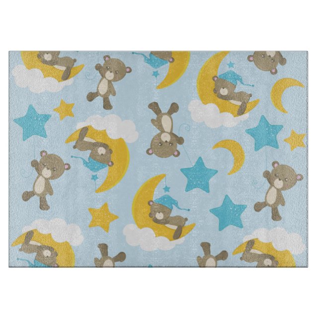 Pattern Of Bears, Cute Bears, Teddy Bears, Stars Cutting Board (Front)