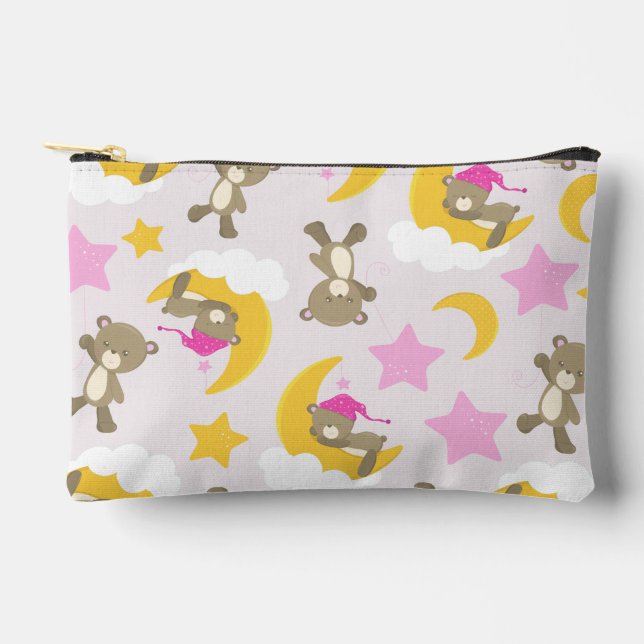 Pattern Of Bears, Teddy Bears, Cute Bears, Stars Accessory Pouch (Front)